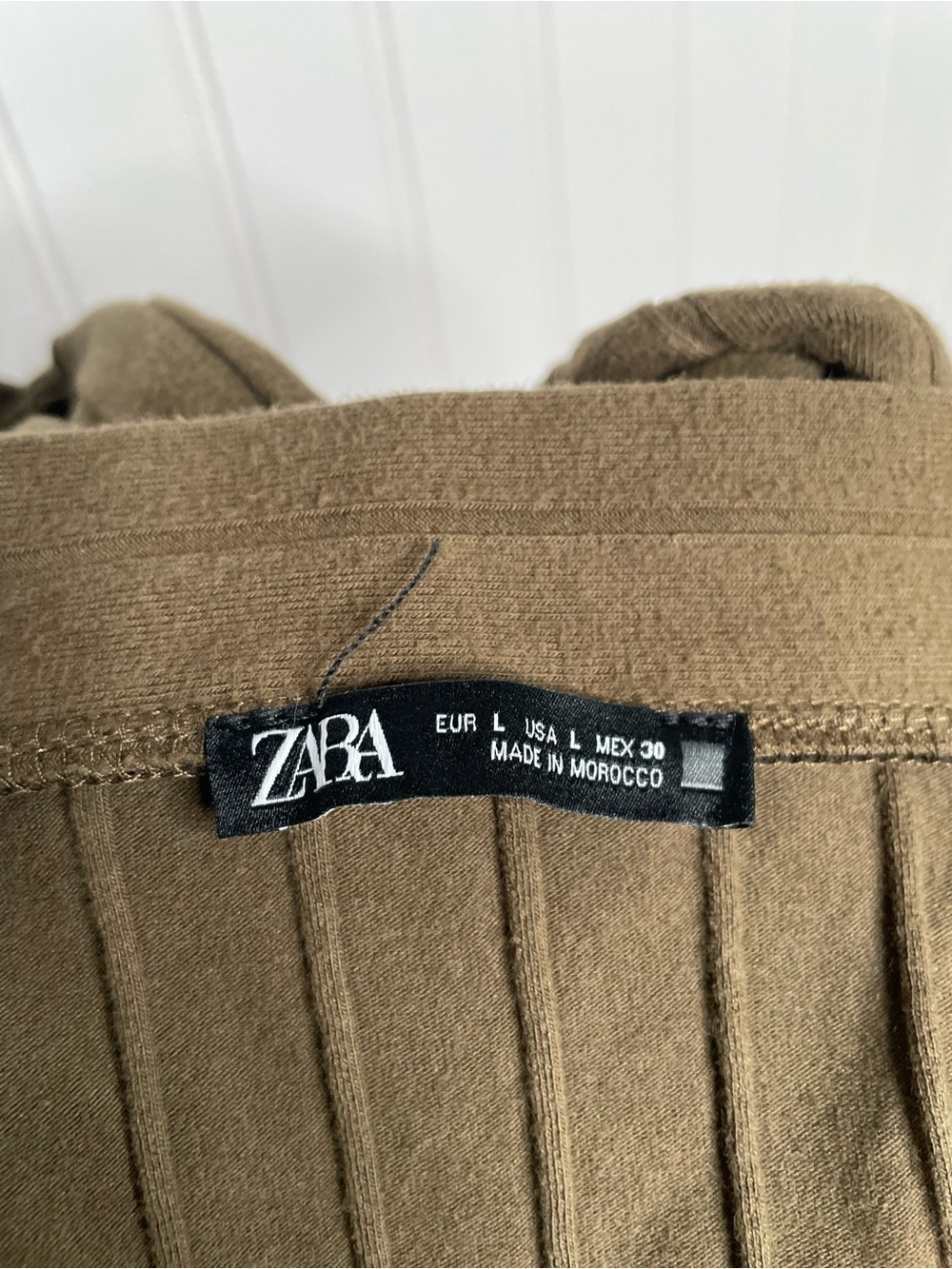 ZARA Button Front Ribbed Long Sleeve Dress - Picture 7 of 8